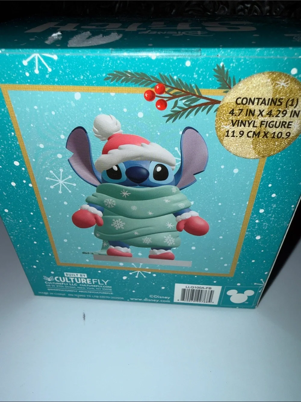 Disney Stitch Holiday Vinyl Figure - Teal Sweater with Red Accents